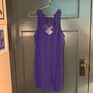 Free People blue knit dress beaded details